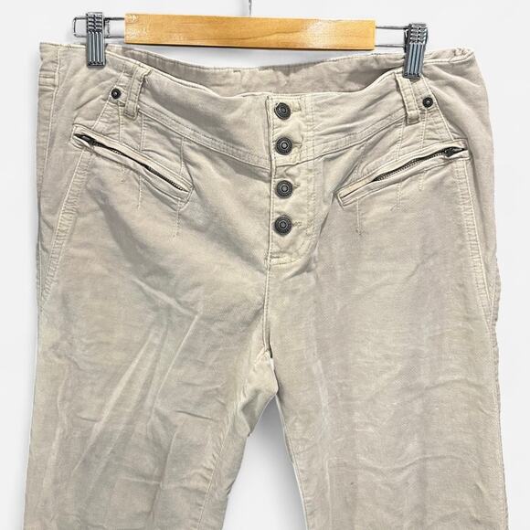 Free People Hit Back Flare Pants In Morning Oat Size 6 - Picture 6 of 9